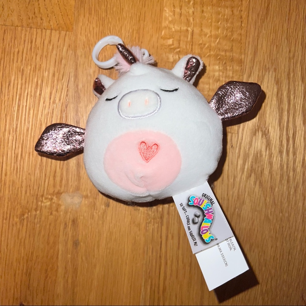 Valentine’s Heart Unicorn Squishmallow Keychain - 3.5”